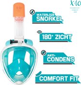 X10 Snorkelmasker - Duikbril - Snorkel - Snorkelset - Full Face Masker - Volwassenen - Turquoise - S/M