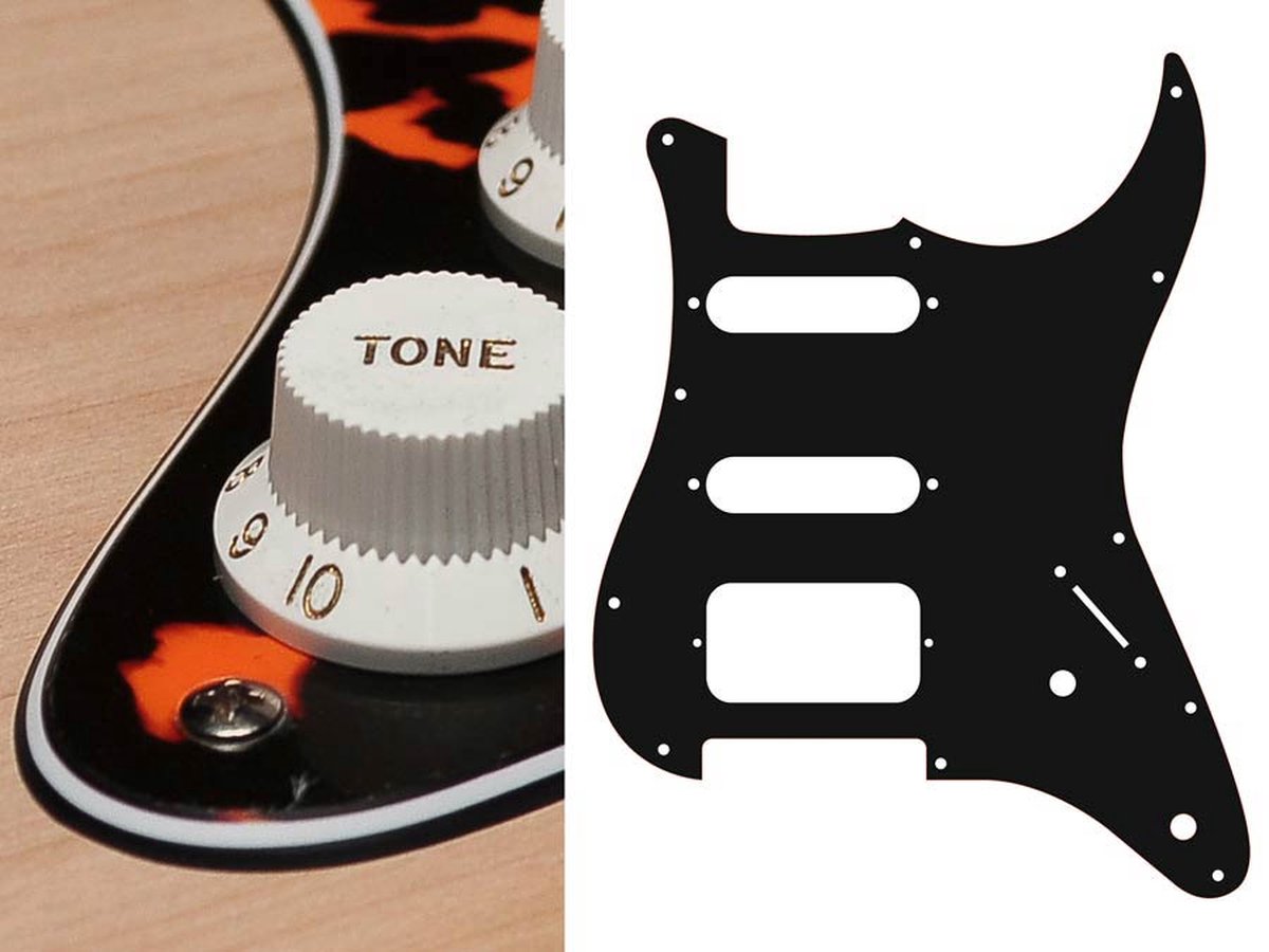 Boston ST-322-WCO pickguard, Stallion, SSH, 2 pot holes, 3-5 switch, 3 ply, wild cat orange