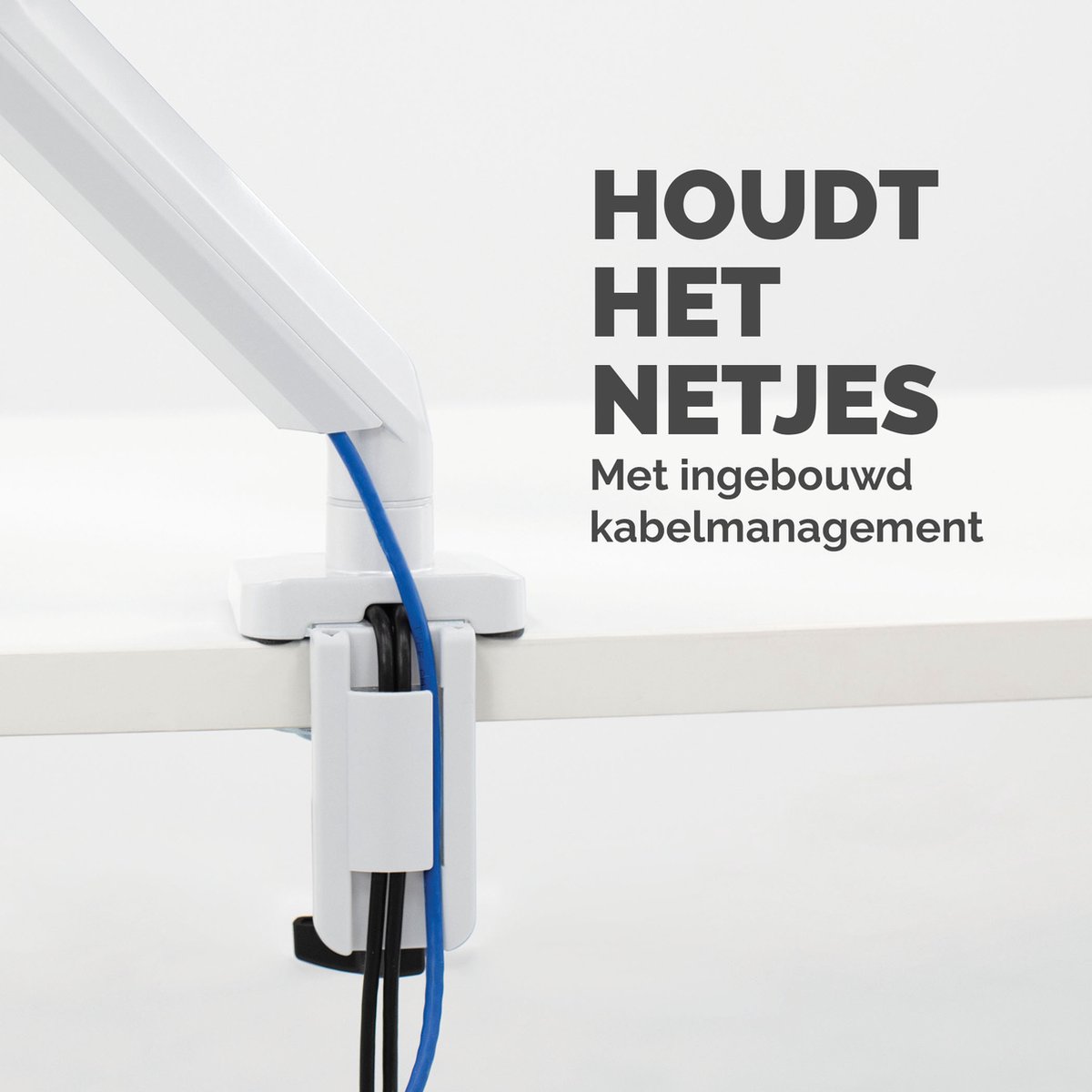 Fellowes Platinum - Monitor Arm - 1 scherm - Tot 8 kg - Tot 32 inch - Gasveer - USB - Wit thumbnail 7