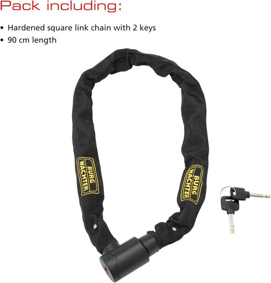 geharden-vierkante-ketting-geïntegreerd-cilinderslot-textielommanteling-harde-fietsketting-lengte-90-cm-zwart van ABUS — afbeelding 2