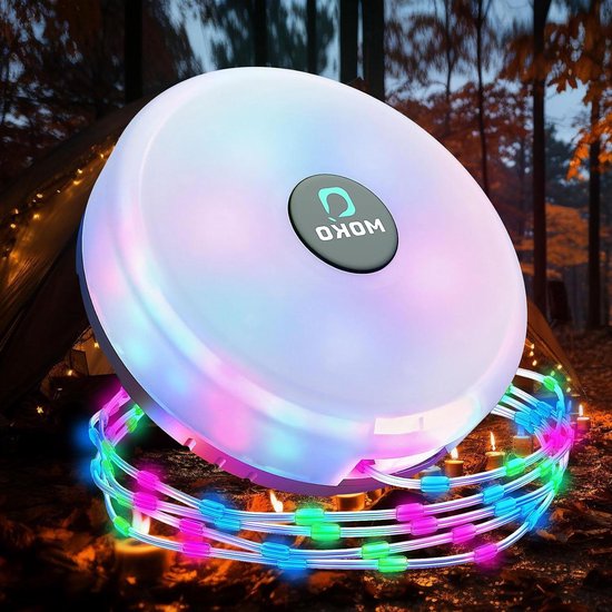 Led-campinglamp, oplaadbaar, 4 lichtkleuren, 10.000 mAh, werkt op batterijen, noodverlichting voor stroomuitval, opvouwbare ophanging, IPX5 waterdicht, geschikt voor kamperen, stroomuitval, wandelen