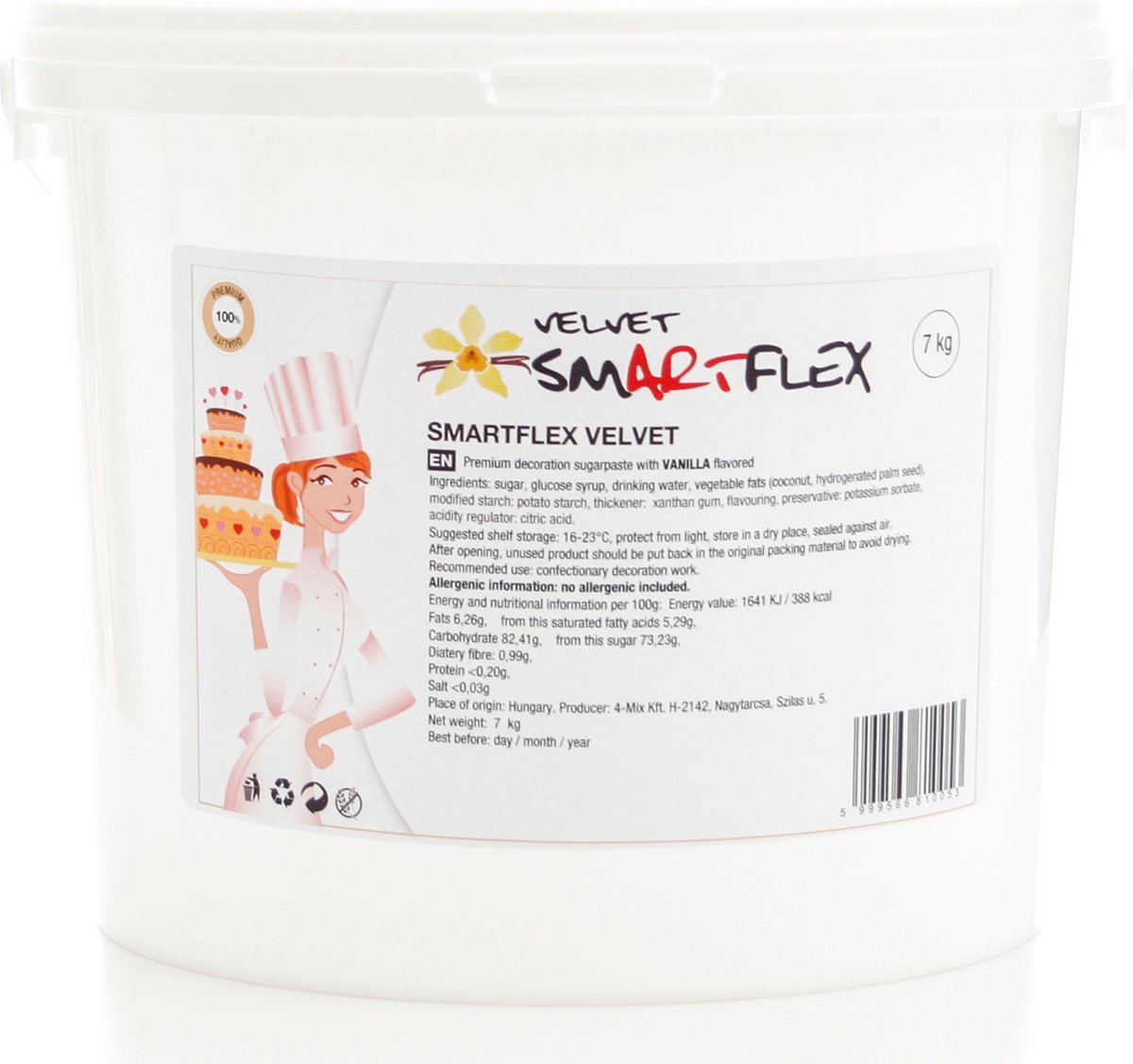 Smartflex Fondant - Wit Velvet Vanille - 7kg