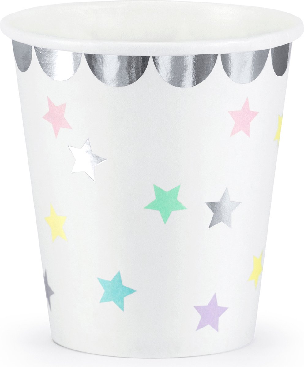 PartyDeco Bekers Unicorn Sterren pk/6