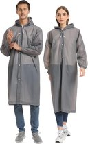 Festival Regenjas - Grijs | Unisex EVA Capuchon Poncho | Lichtgewicht / Waterdicht | Fashion Favorite