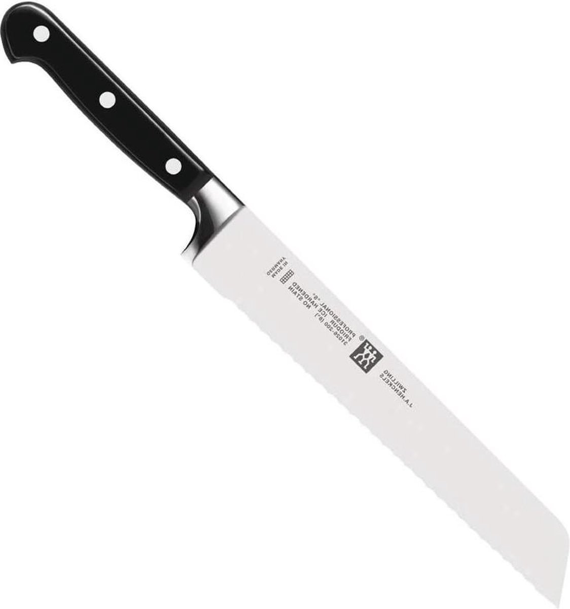 20cm Broodmes Professionals Zilver Zwart Van Hoge Kwaliteit