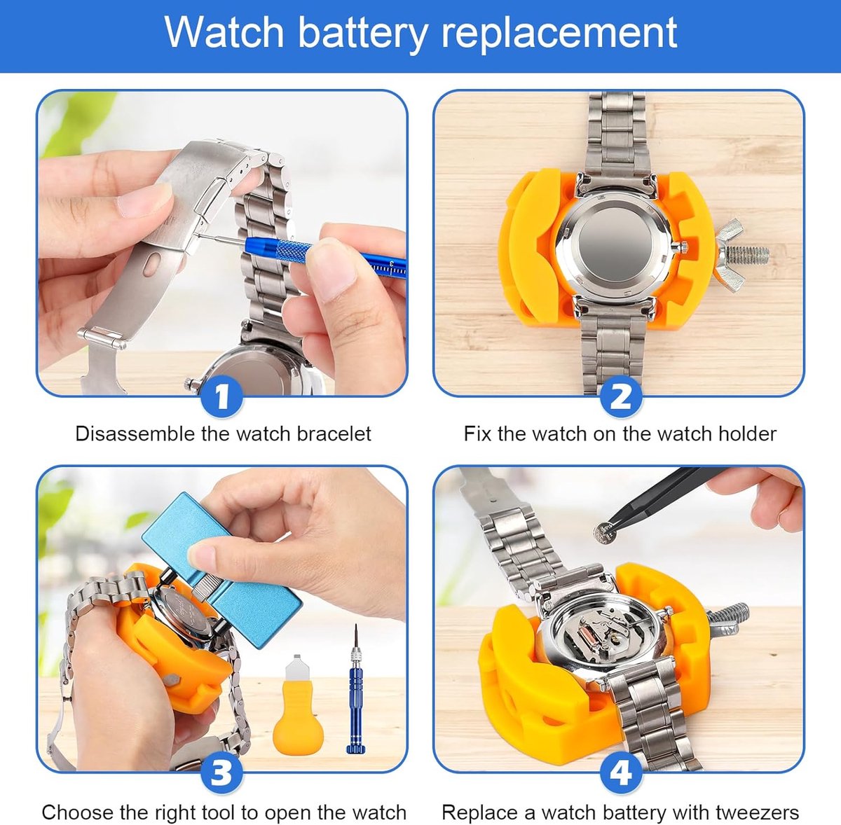 thumbnail: JOREST Horloge Reparatieset - Batterij Vervangen, Band Verstellen En Meer