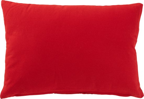 J-Line kussen Rechthoek Kerstbomen - fluweel - rood/wit
