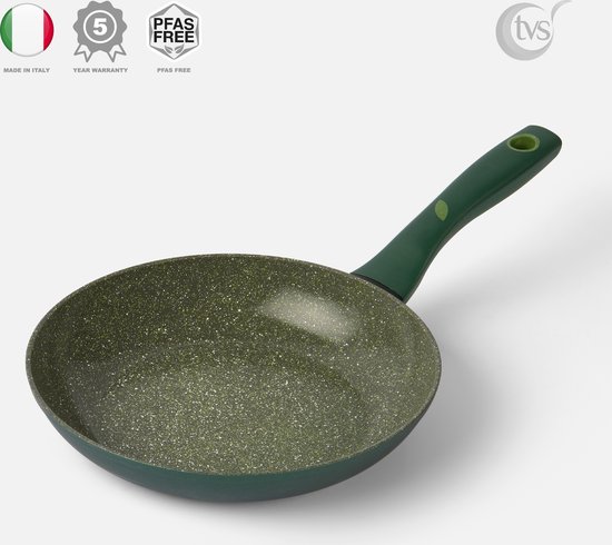 TVS ECO OK Keramische Koekenpan - PFAS-vrij - BPA-vrij - Ø24cm - Inductie - 100% gerecycled - Made in Italy - 5 jaar garantie - Groen