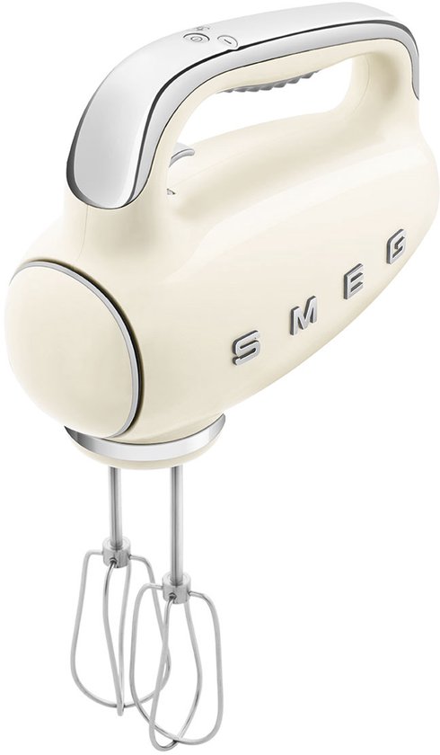 SMEG HMF01CREU Handmixer - 250W - 9 Snelheden - Turbofunctie - LED Display - Inclusief 6 RVS Gardes & Deeghaken - '50s Style - Crème
