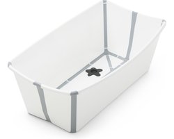 Stokke Flexi Bath, Wit - Opvouwbaar babybadje - Lichtgewicht, duurzaam en gemakkelijk op te bergen - Handig om thuis of op reis te gebruiken - Geschikt voor pasgeborenen en baby's