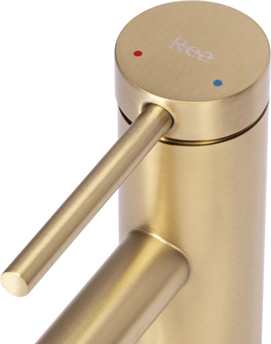 Rea Foss Gold Brush Low - Robinet pour lavabo - Or
