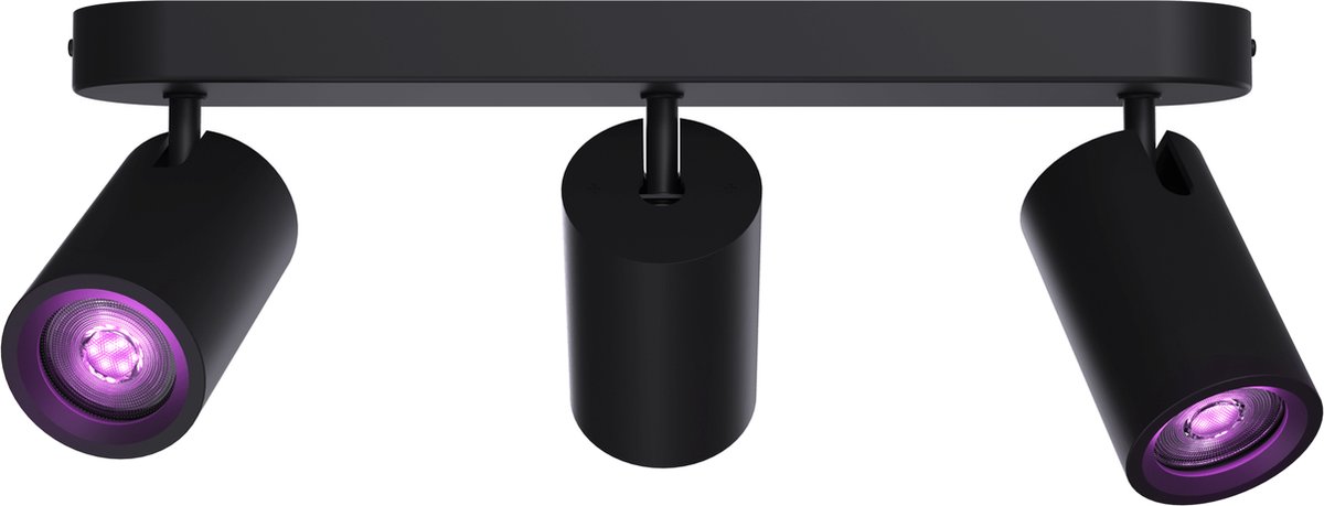 Calex Smart Plafondlamp - 3-Lichts - Slimme Opbouwspot - Ovaal - Zwart