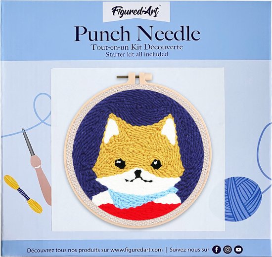 Kit Punch Needle - FIGURED'ART - Belle Nuit Etoilée - 20x20cm - Inclus