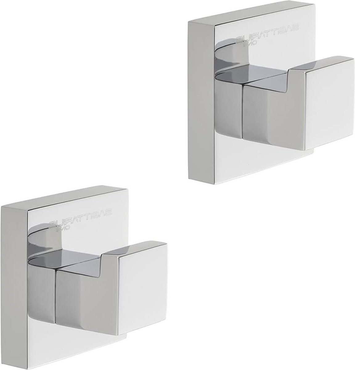 Handdoekhaakjes Zelfklevend 2 Stuks - Chrome - Vaatdoekhouder Keuken - RVS Zelfklevende Haakjes Badkamer vaatdoekhouder