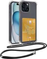Coque IPhone 13 Avec Cordon & Porte-Cartes - Motif Pâquerettes Transparent - Silicone Anti-Chocs - Protection Écran & Caméra - 2
