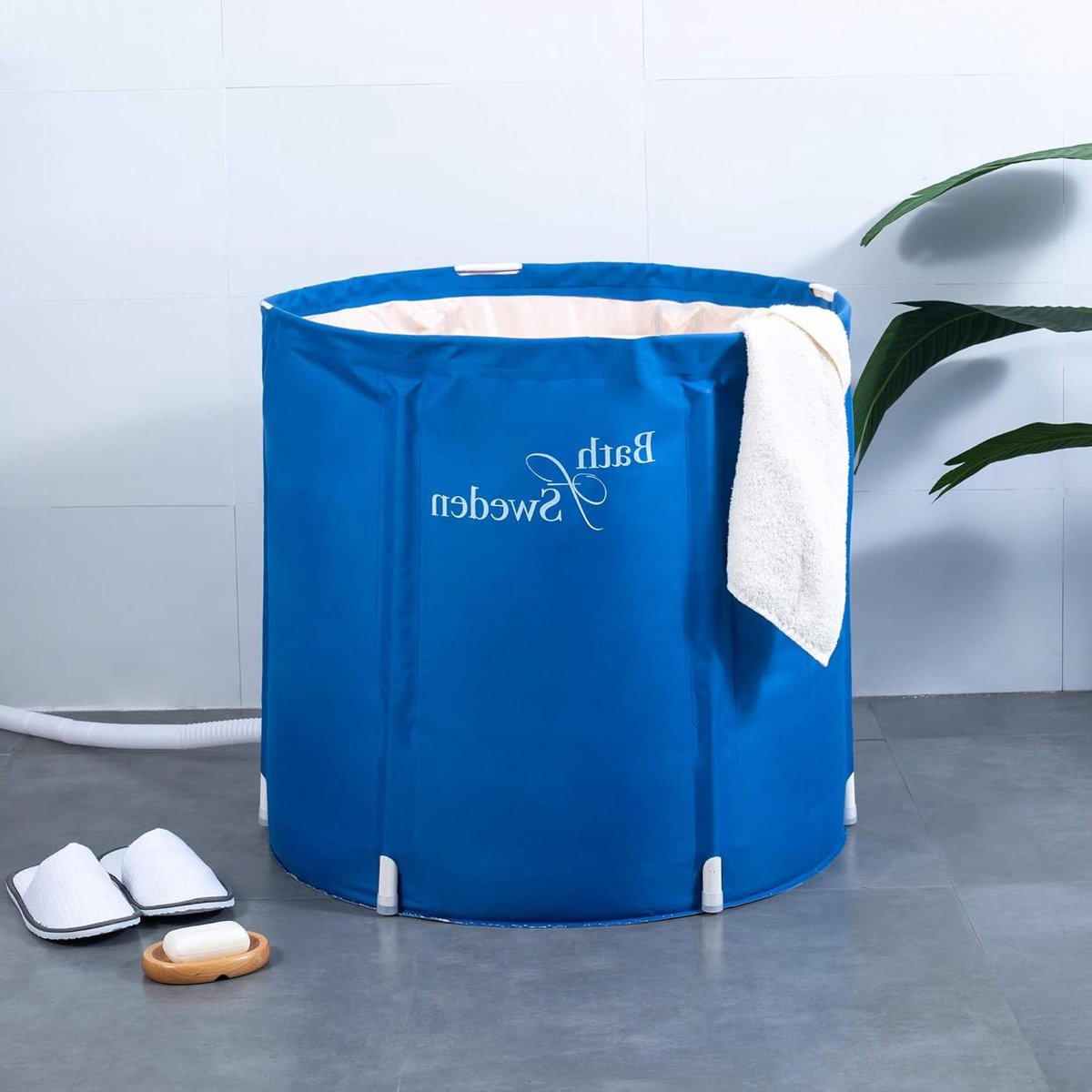 Goedkoopste Opvouwbare en Mobiele Badkuip 70 x 65 cm - Blauw met Kussen bath bucket