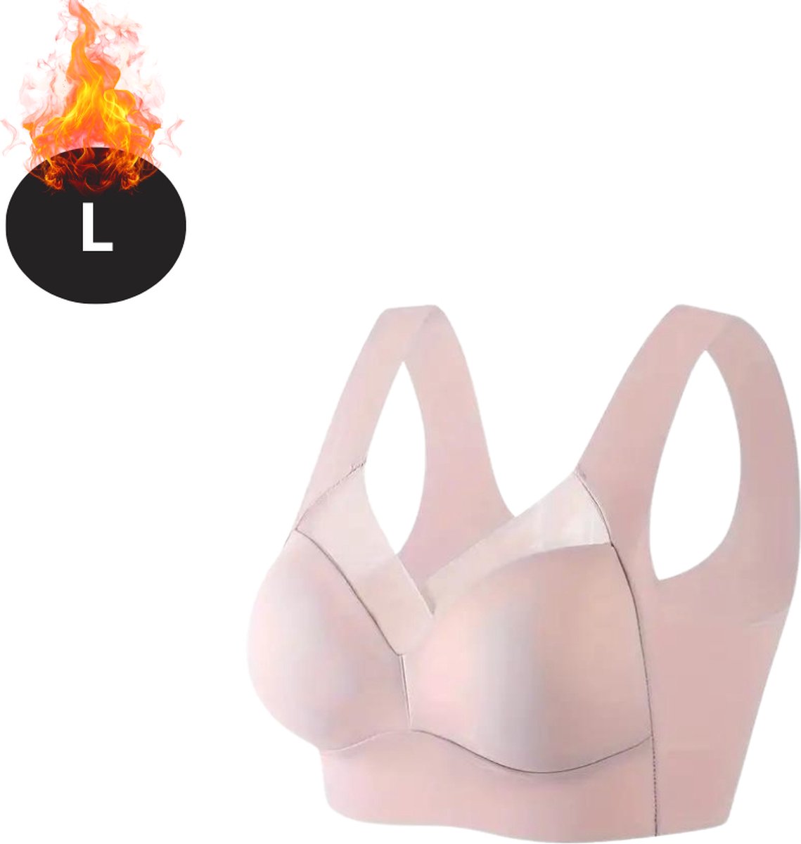 Nivard BH Zonder Beugel - Zonder Bandjes - Push-up Bh's - Comfort Beha - Comfortabel - Sterk - Dames - Roze