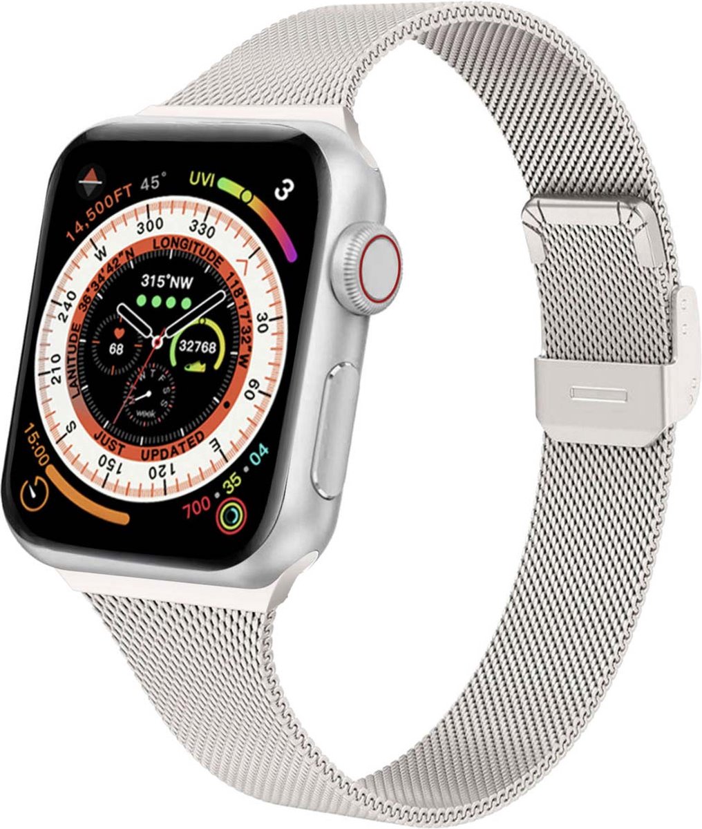 iMoshion Bandje Geschikt voor Apple Watch Bandje Series 1 / 2 / 3 / 4 / 5 / 6 / 7 / 8 / 9 / SE - 38 / 40 / 41 mm - iMoshion Milanees vouwband - Sterrenlicht