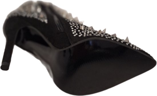 RUON- BOTTINES EROTISC- CLOUS SIVER- TALON 9 CM-36