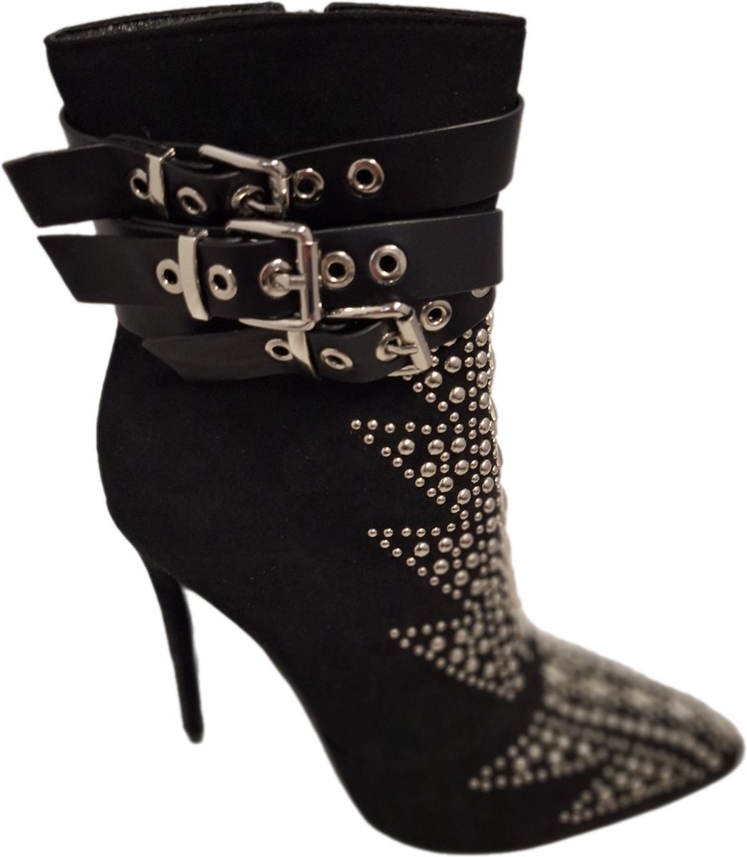 RUON- EROTISCH ENKELLAARSJE-FAKE SUEDE-STUDS -BLACK-41