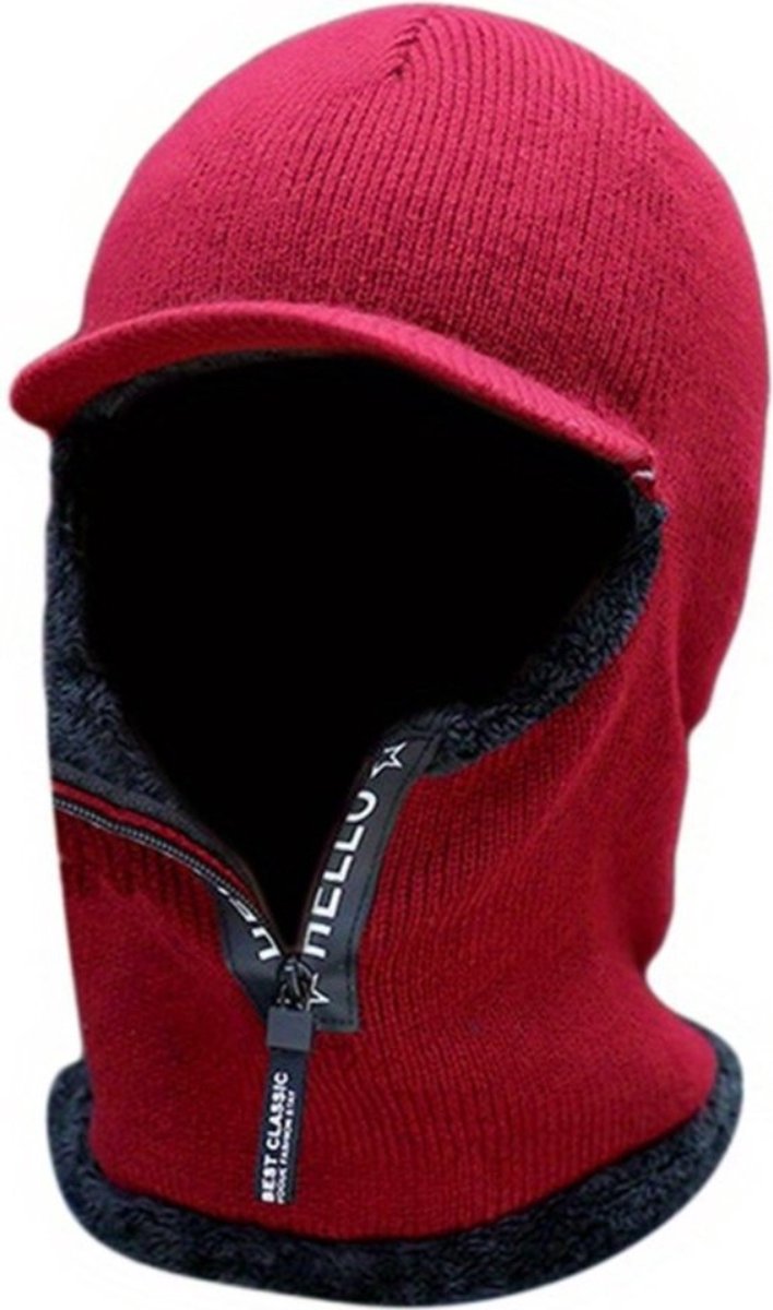 Bovista Wintermuts Heren Dames Volwassenen Muts Ski Mask Bivakmuts Balaclava Ski Masker Full Face Mask Winter Rood