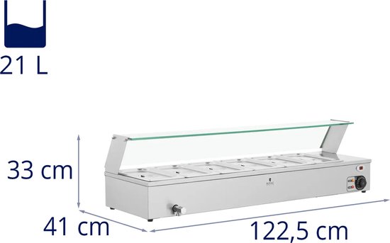 bain marie - 6 GN 1/3 bakken - Royal Catering — afbeelding 4