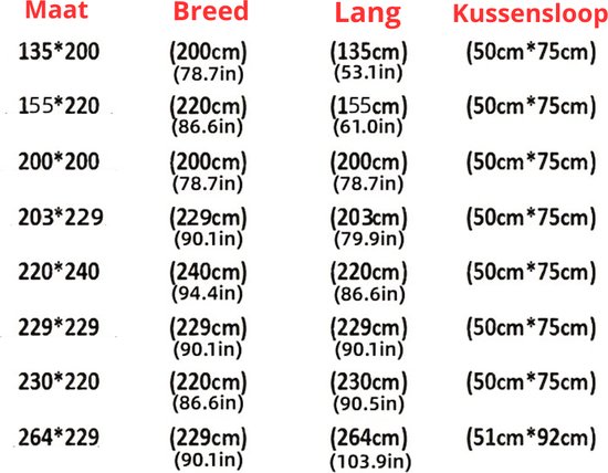 Bovista Beddengoed - Housse de couette - Dekbed - Doux - 230 x 220 - Y compris 2x Kussensloop - Wit