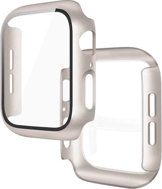 Coque iWatch – Starlight – Convient pour Apple Watch 41 mm – Protecteur d'écran HD haute sensibilité avec coque de protection anti- Bumper en TPU tout Around – Compatible avec Apple Watch 7/8/9 41 mm