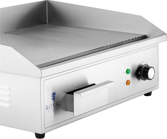 Elektrische grillplaat - 548 x 350 mm - Ribber + Flat - 3.000 W - Royal Catering — afbeelding 2