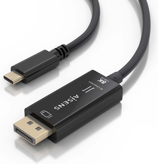AISENS Cavo Bidirezionale USB-C A DisplayPort 8K, 1,8m, Nero