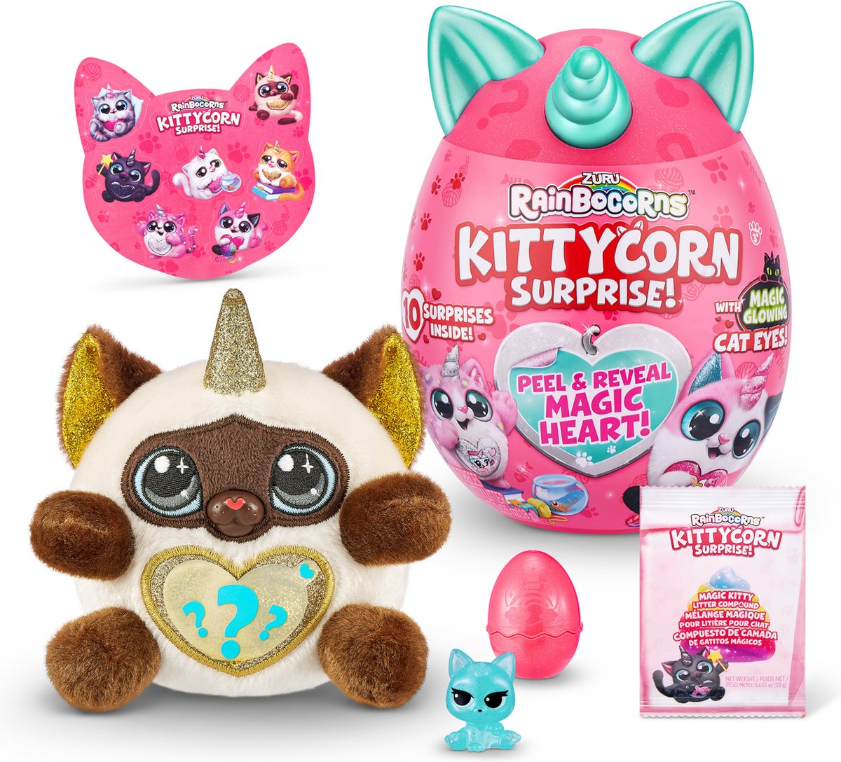 ZURU Rainbocorns Kittycorn Surprise - Roze - Verrassingsei - 18x12 cm — cadeau in Spellen & Speelgoed - foto 8