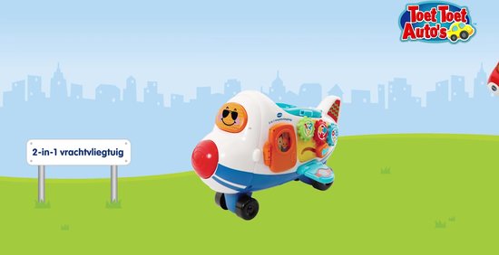 VTech Toet Toet Auto's 2 in 1 Vrachtvliegtuig - Educatief Baby Speelgoed - Speelgoed Auto - Cadeau - 1 tot 5 Jaar