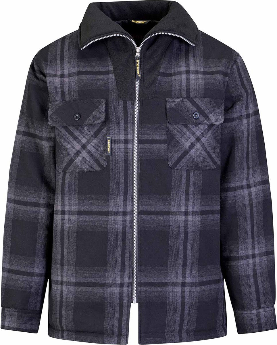 STØRVIK Vancouver Houthakkers Jas Heren Thermoblouse Fleece Kraag Winddicht Gevoerd Thermo Vest 2XL Antraciet