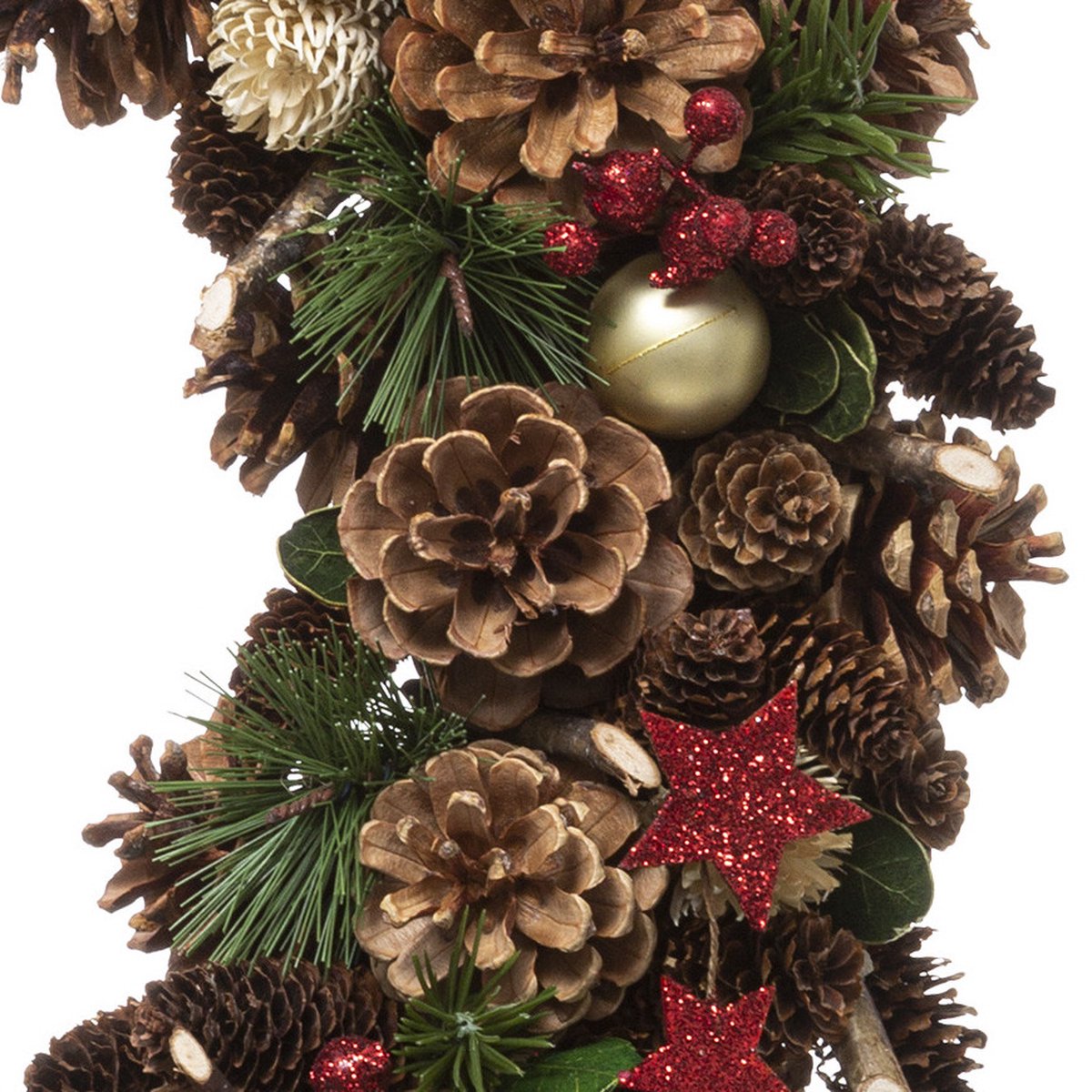 Feeric Christmas Kerstkrans/deurkrans - met kerstversiering - 50 x 8 cm - dennenappels – foto 2