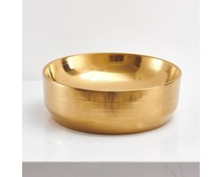 Handgemaakte ronde gouden keramische wastafel - 350 x 120 mm opzetwastafel - FCH5384 Wastafel