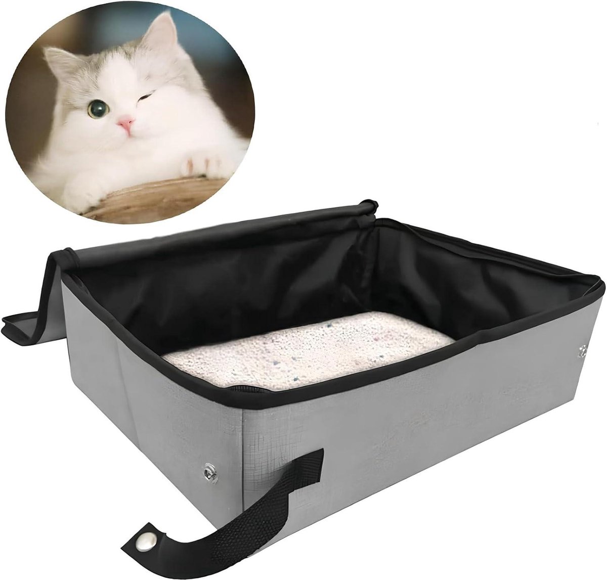 Omxyinma Grote camouflage kattenbak, opvouwbare draagbare waterdichte reiskattenbak voor huisdieren, thuisgebruik, outdoor, reizen, katteneigenaren