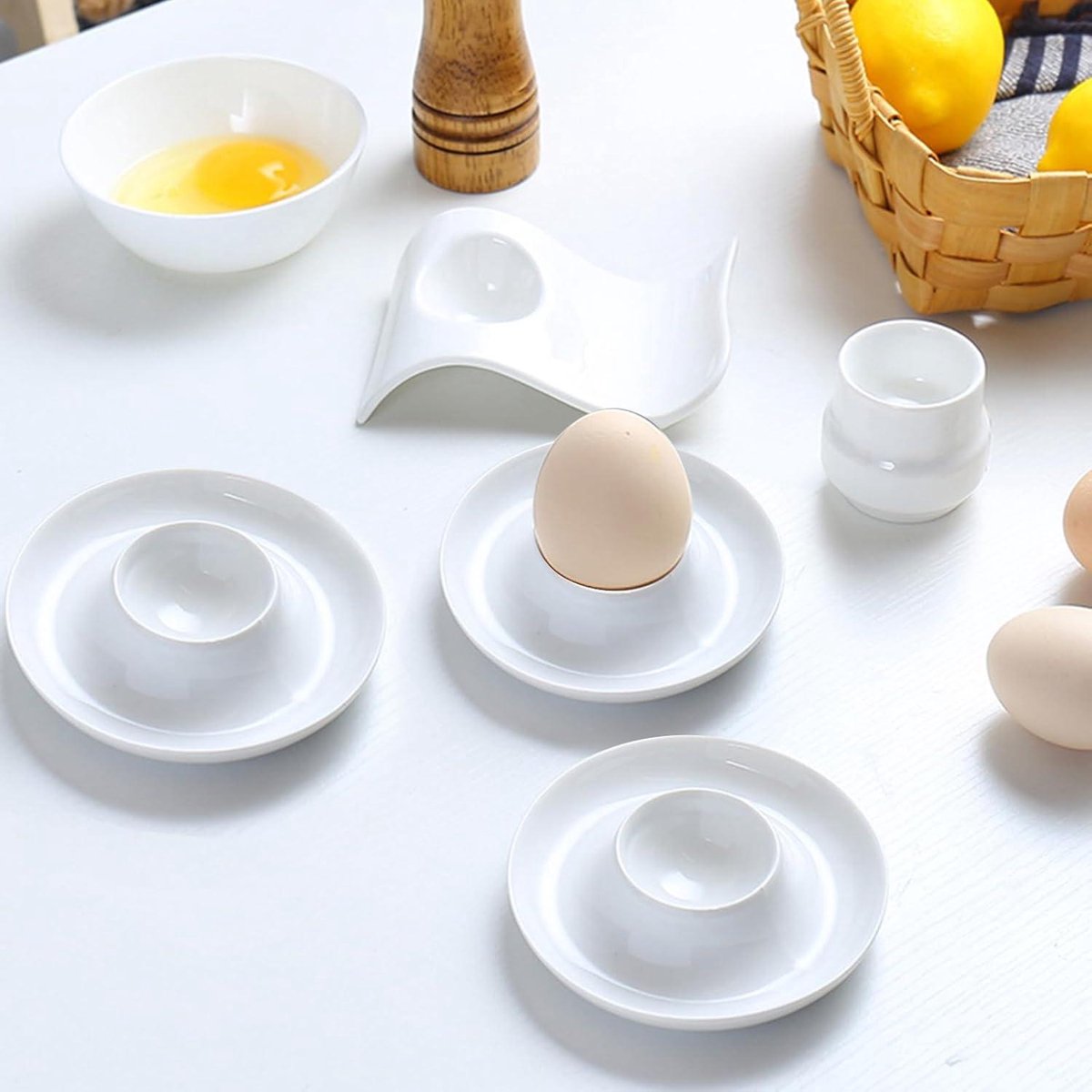 6 Coquetiers En Porcelaine Colorés - 5x7cm, Pour œufs à La Coque, Lave-vaissable
