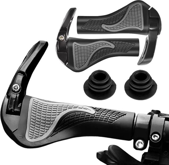 JGR SELECT Fietshandgrepen, 2 stuks, handgrepen voor mountainbike, mountainbike, handgrepen, universele mountainbike, wandelingen, fietsen ( groen