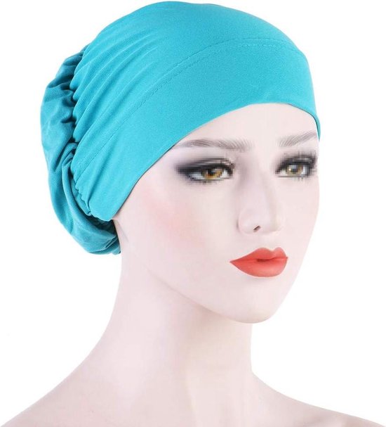 Amorar Katoenen bandana, tulband, chemotherapie, kanker, muts, hijab, bonnet, hoofddoek, sjaal, hoed, hoofdbedekking, slaapmuts, chemotherapie- muts, hoofddoek, zwart wit marineblauw, One size