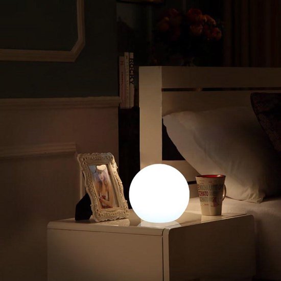 15cm Night Light Ball Lamp for Kids & Adult - RGB Colour Changing Mood Light with Remote Control - 16 Colors 8 Dimmable Brightness - USB Rechargeable Sphere Bedside Lamp - IP65 Waterproof — afbeelding 5