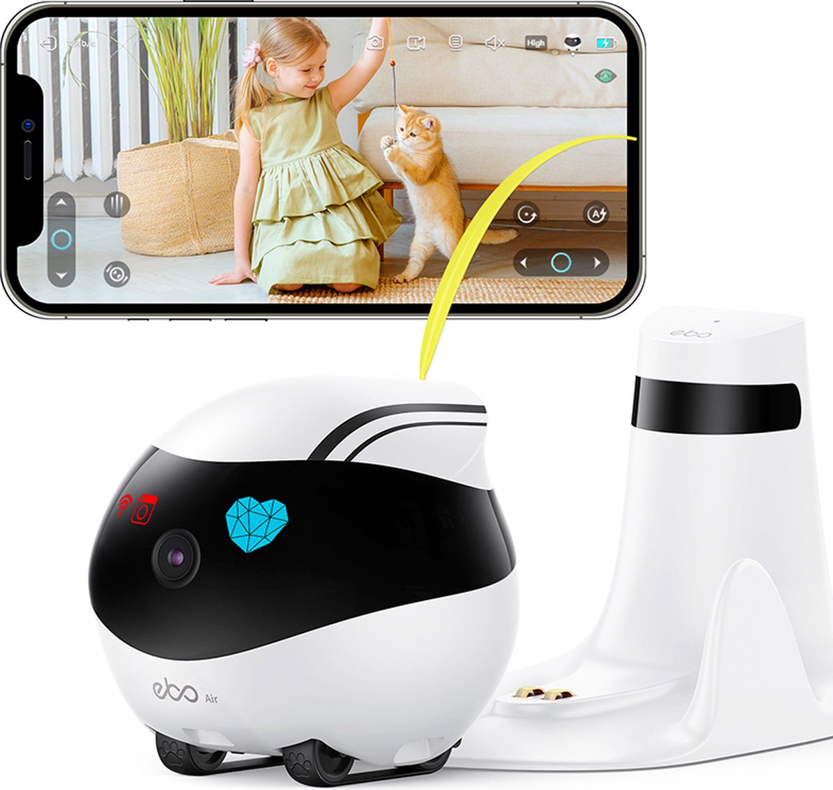 Enabot EBO | Babyfoon | babyfoon met camera en app | Bestuurbaar en rijdende babyfoon | babyfoon met camera en app wifi