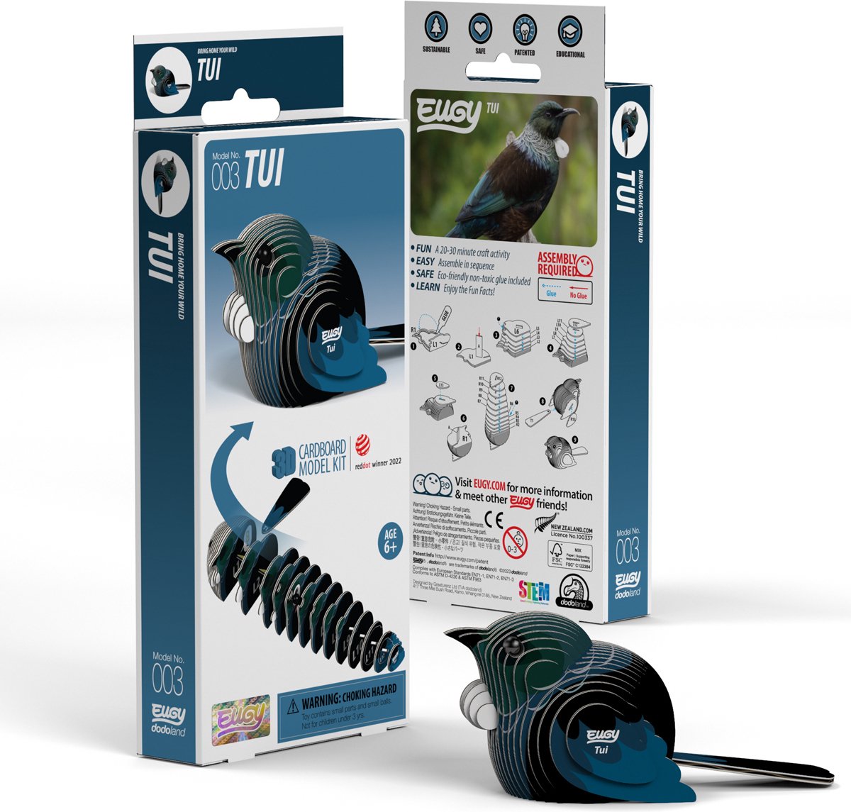 EUGY 3D Puzzel - Tui - Vogels - Duurzaam - Verzamel Ze Allemaal - 6 Jaar