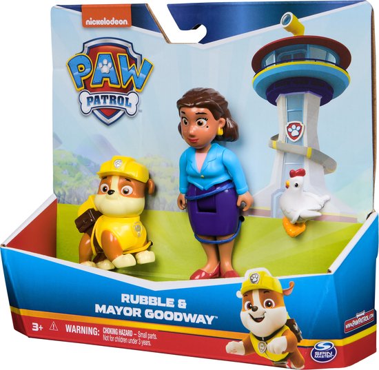 PAW Patrol - Rubble & Burgemeester Goodway met Chickaletta Speelfigurenset