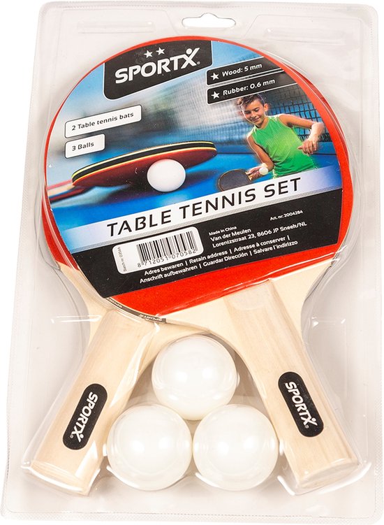 Foto: Sportx tafeltennis set incl ballen in blister