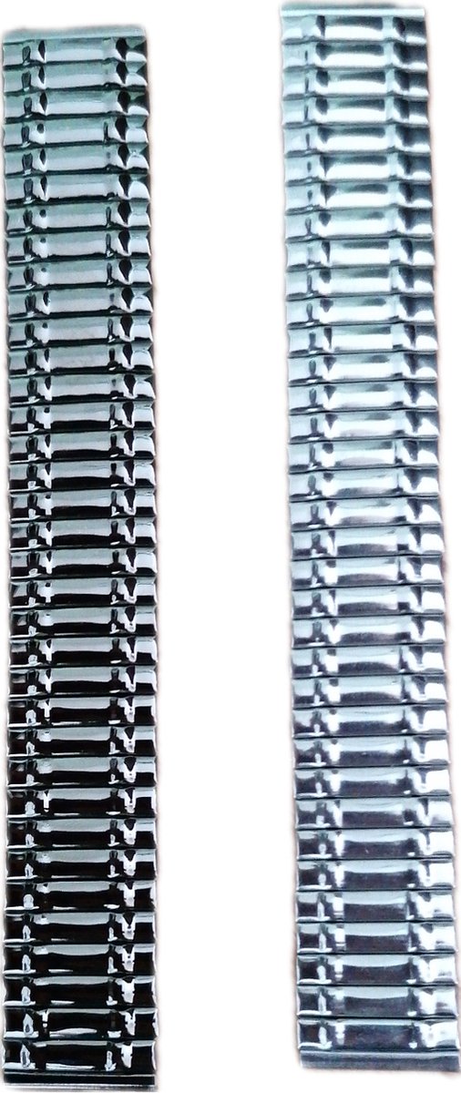 Horloge bandjes - Unisex - 2 Stuks - Elastisch - 20mm - Exclusief Pushpins -Metaal - Zilverkleurig-Bronskleurig - Kerst-Cadeau