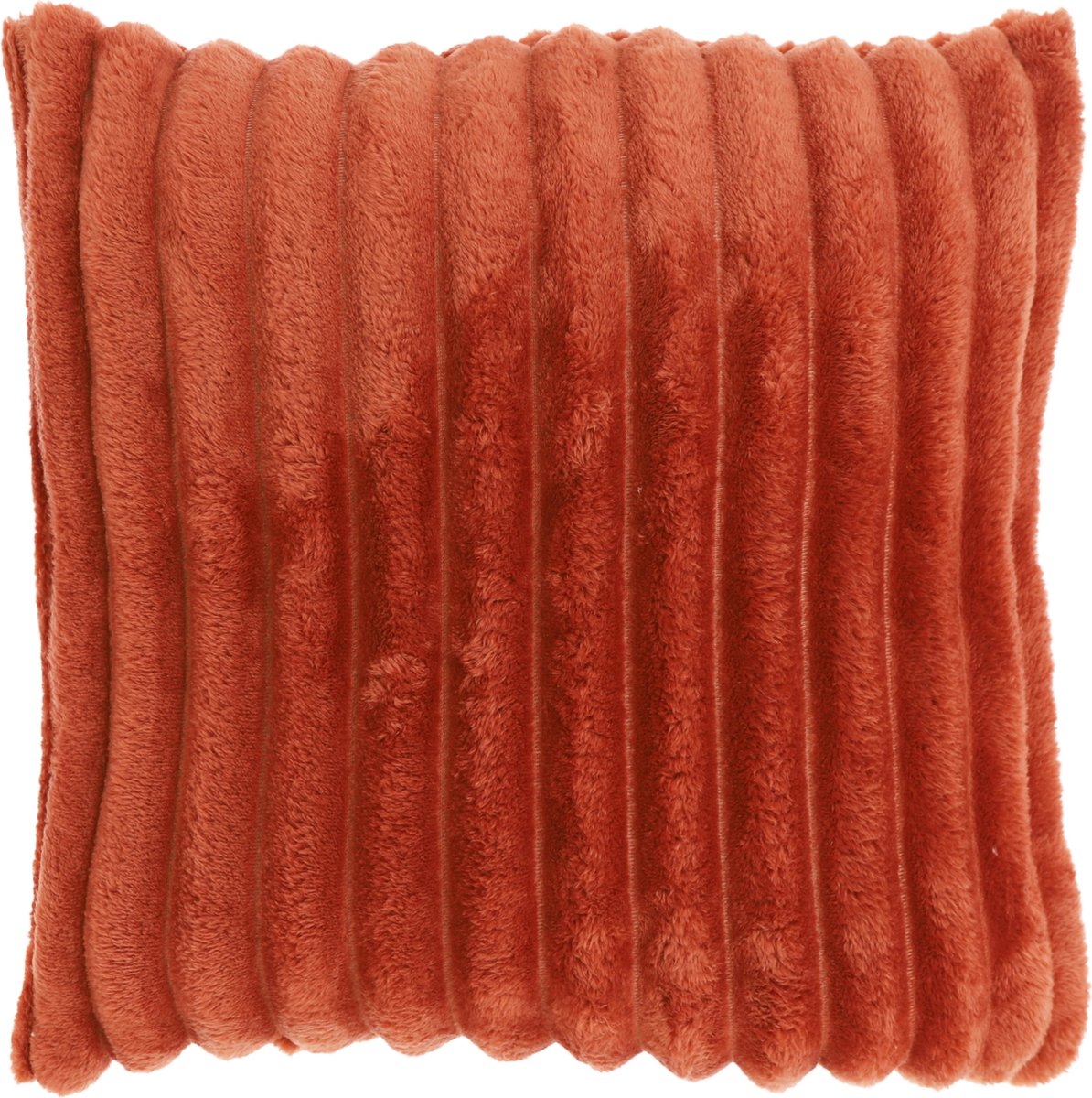 Unique Living Sierkussen Lex - Polyester - Rood - 50x50 cm - Redwood - Brede Rib