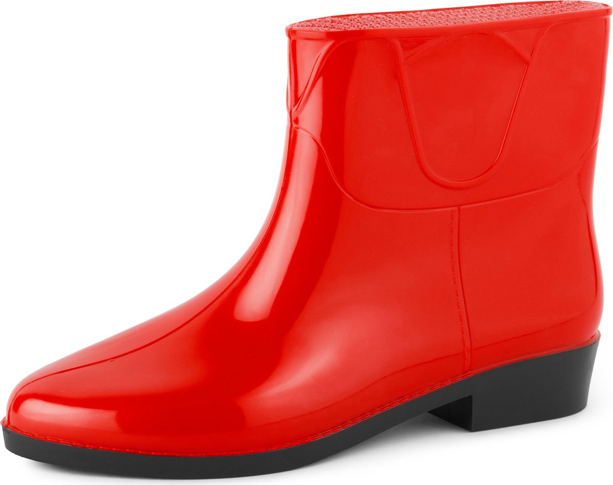 Ladeheid Dames Regenlaarzen - Korte Rubberen Laarzen - PVC - LA-ZT-Meduza - Rood 5M - 38