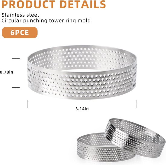 Rechthoek RVS Tartelette Vormen Franse Dessert Mousse Fruit Pie Taart Taart Ring Quiche Cake Mold Yujia