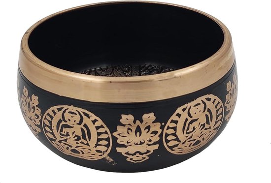 Handgemaakte Tibetaanse klankschaal voor meditatie - 4 inch (11079A) van Exclusif Deco — afbeelding 4