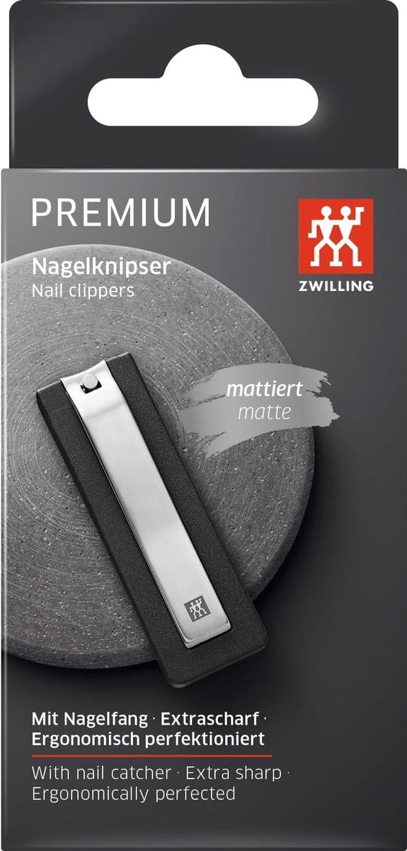 Premium Zwarte Nagelknipper - Sterke Hefboomwerking - Licht Gebogen Kniprand - 80mm